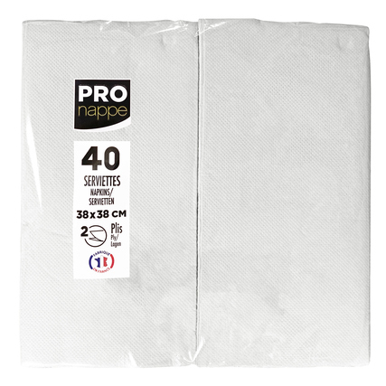 PROnappe Servietten 38 x 38 cm (B x L) weiß 40 St./Pack.