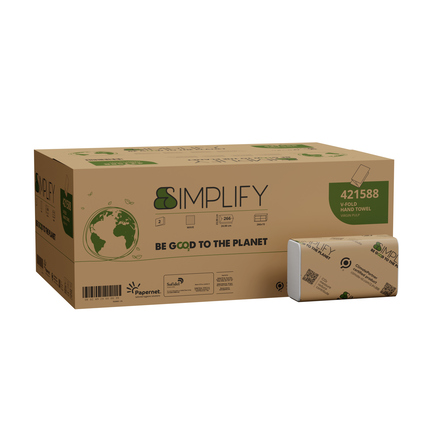 Papernet Papierhandtücher Simplify 21 x 23 cm (B x L) Zellstoff weiß 15 x 266 Bl./Pack.