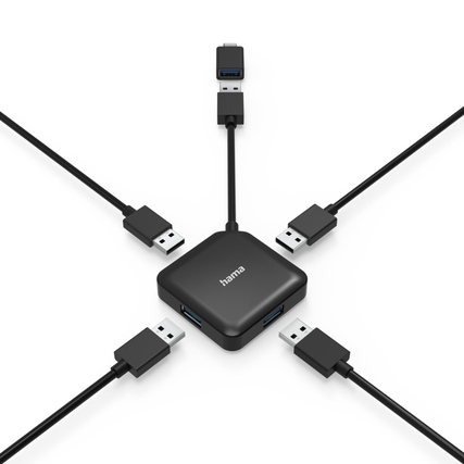 Hama USB-Hub USB-A, USB-C Produktbild pa_ohnedeko_1 XL