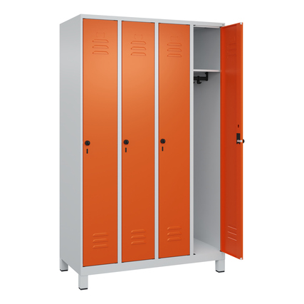 C+P Kleiderspind Classic PLUS mit Standfuß 1.200 x 1.950 x 500 mm (B x H x T) lichtgrau reinorange Produktbild pa_produktabbildung_2 XL