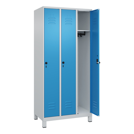 C+P Kleiderspind Classic PLUS mit Standfuß 900 x 1.950 x 500 mm (B x H x T) lichtgrau enzianblau Produktbild pa_produktabbildung_2 XL