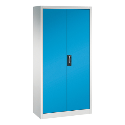 C+P Flügeltürenschrank Acurado 930 x 1.950 x 400 mm (B x H x T) 4 Fachböden Stahl Farbe der Front: lichtblau Farbe des Korpus: lichtgrau