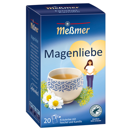 Meßmer Tee Magenliebe Kräutertee mit Fenchel, Kamille 20 Btl./Pack.