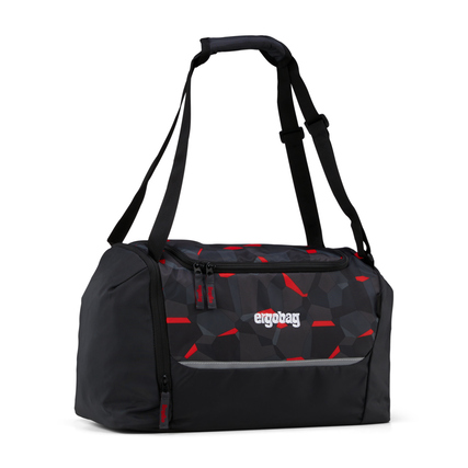 ergobag Sporttasche 42 x 26,5 x 21 cm (B x H x T) Reißverschluss reflektierend Nassfach, Deckelfach, Hauptfach 100 % Polyester rot/grau TaekBärdo