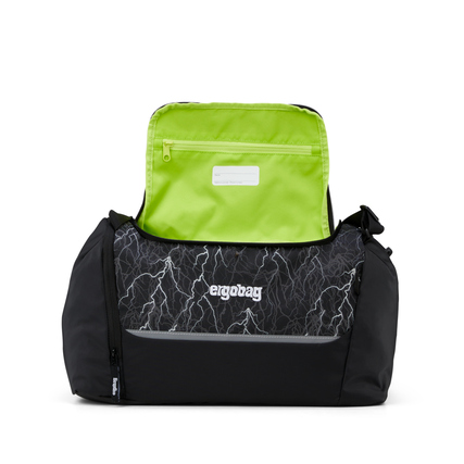 Sporttasche mit reflektierendem Design, Tragegriffen und separatem Schuhfach.