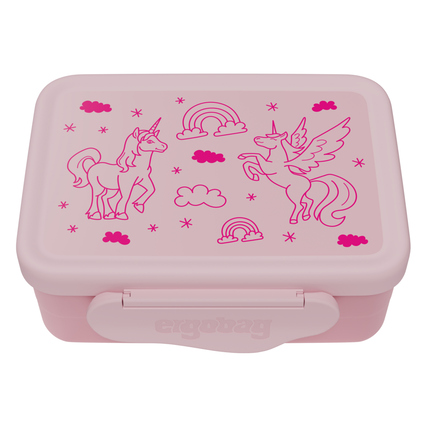 ergobag Brotzeitdose 17 x 7 x 14 cm (B x H x T) 1l Edelstahl pink Einhorn