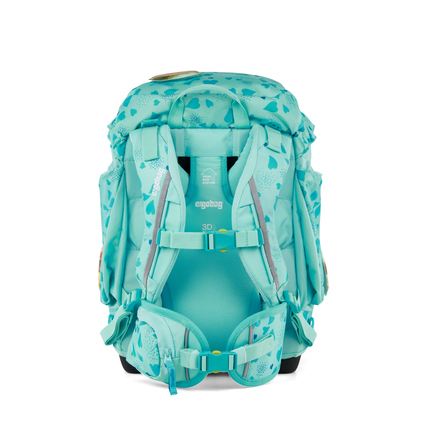 Ergonomischer Schulranzen in Türkis mit Tunnelzugsystem und mehreren Anpassungsmöglichkeiten.