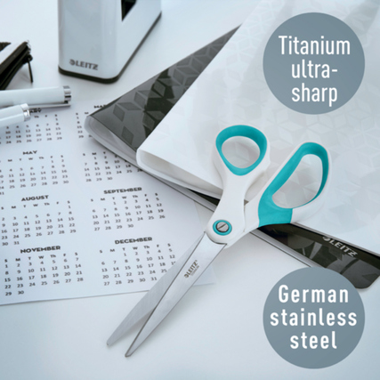 Leitz Universalschere WOW asymmetrisch, Langauge 205 mm eisblau Produktbild pa_ohnedeko_2 XL