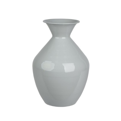 DECORIS Vase eisen 25 x 37 cm (Ø x H) Eisen, lackiert grau glänzend