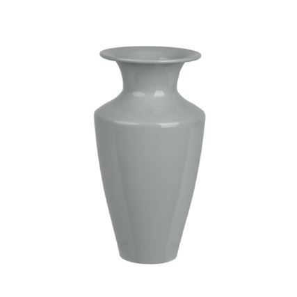 DECORIS Vase eisen 12 x 23 cm (Ø x H) Eisen, lackiert grau glänzend