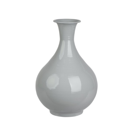 DECORIS Vase eisen 23 x 35 cm (Ø x H) Eisen, lackiert grau glänzend