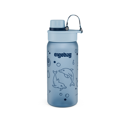 ergobag Trinkflasche 0,55l inkl. Ersatz-Dichtring Kunststoff blau Delfin