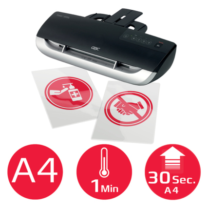 GBC® Laminiergerät Fusion™ 3000L Heiß-/Kaltlaminierung 40,5 x 9 x 10 cm (B x H x T) DIN A4 schwarz/silber