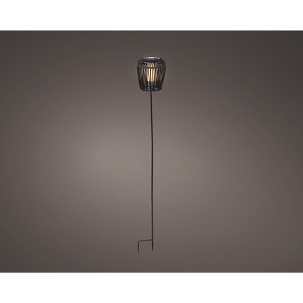 LUMINEO Solarleuchte 14,5 x 104 cm (Ø x H) Weide/Plastik/Metall schwarz