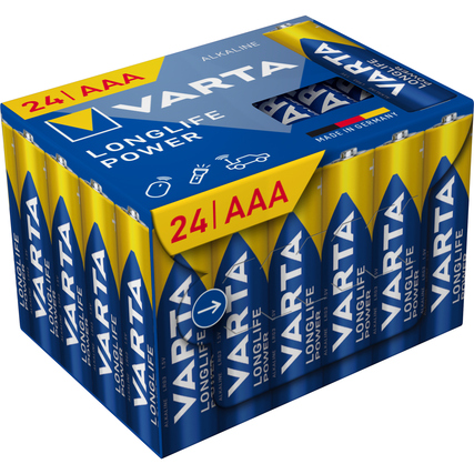 Varta Batterie Longlife Power AAA/Micro LR03 Alkaline 1,5V 1.270 mAh 24 St./Pack.
