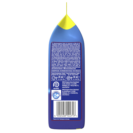 Packung von Finish Spülmaschinenpulver Classic mit Rückansicht und Inhaltsangaben.