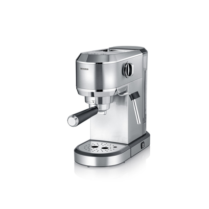 SEVERIN Espressomaschine Newspresa 15,8 x 43 x 30,5 cm (B x H x T) 1l 1.350W Edelstahl, bebürstet chrom/schwarz