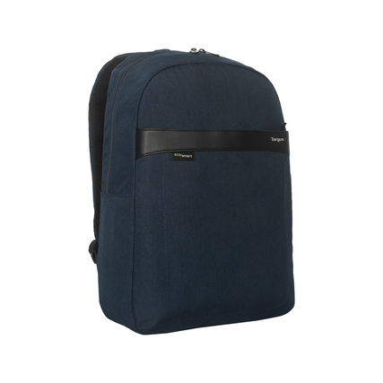Targus Notebookrucksack GeoLite EcoSmart® Essentials Reißverschluss gepolstertes Notebookfach, Hauptfach, Reißverschlussfach auf der Vorderseite, gepolsterte Rückenplatte, verstellbare Schultergurte Textil/Gewebe marine