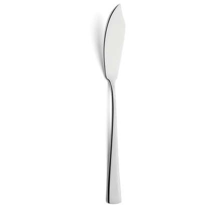 Edelstahl Fischmesser mit schlanker Klinge und ergonomischem Griff in Seitenansicht.