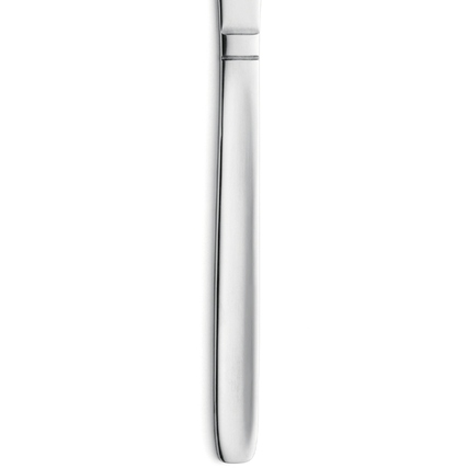 Edelstahlmesser mit schmalem, glattem Griff in Seitenansicht.