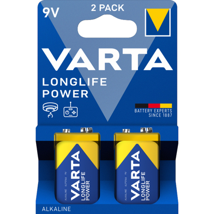 Varta Batterie Longlife Power E-Block 6LR61 Alkaline 9V 2 St./Pack.