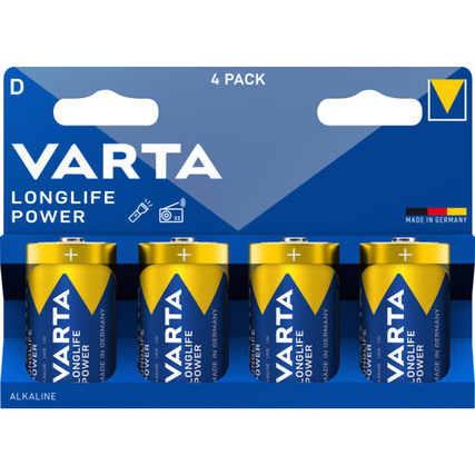 Varta Batterie Longlife Power D/Mono LR20 Alkaline 1,5V 4 St./Pack.