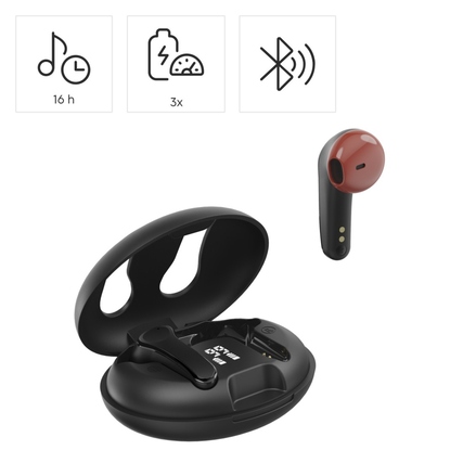Hama Kopfhörer Spirit Unchained In-Ear 10m Akku inkl. Ladebox, USB-C Ladekabel (15 cm) schwarz
