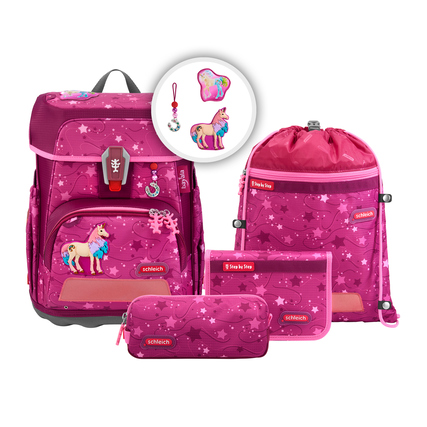Step by Step Schulranzen CLOUD schleich® 28 x 37,5 x 20 cm (B x H x T) 19l Magnetverschluss inkl. Sportbeutel, Federmäppchen (gefüllt mit Eberhard Faber Stiften), Schlampermäppchen, MAGIC MAGS-Anhänger, 2 x MAGIC MAGS-Applikationen Gewicht: 990g