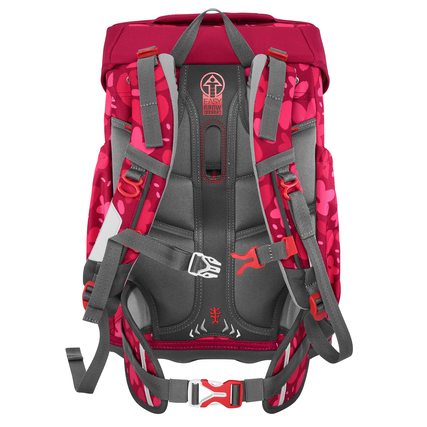 Rückansicht des Step by Step Schulranzens GIANT mit verstellbaren Gurten und Rückenpolster.