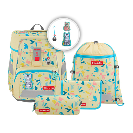 Step by Step Schulranzen SPACE 28 x 37 x 20 cm (B x H x T) 20l Magnetverschluss inkl. Sportbeutel, Federmäppchen (gefüllt mit Eberhard Faber Stiften), Schlampermäppchen, MAGIC MAGS-Anhänger, 2 x MAGIC MAGS-Applikationen Gewicht: 1.250g PES geCat Lilly