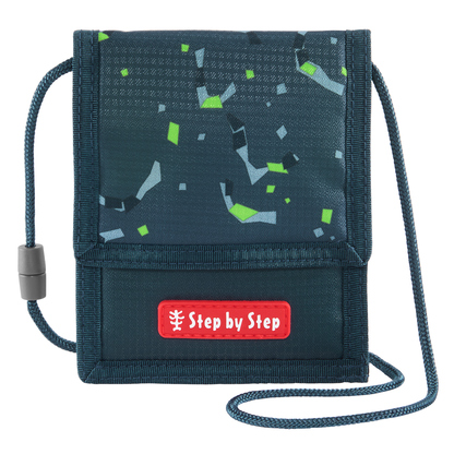 Brustbeutel mit buntem Muster und Trageschlaufe, geschlossen und frontal abgebildet.