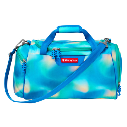 Step by Step Sporttasche 38 x 23 x 20 cm (B x H x T) Reißverschluss Hauptfach, flache Reißverschlusstasche, Wäschefach PET, 100 % recycelt blau/grün Ninja Zazu