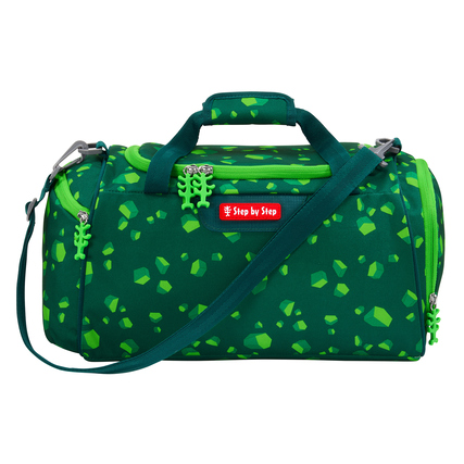 Step by Step Sporttasche 38 x 23 x 20 cm (B x H x T) Reißverschluss Hauptfach, flache Reißverschlusstasche, Wäschefach PET, 100 % recycelt grün Dino Targo