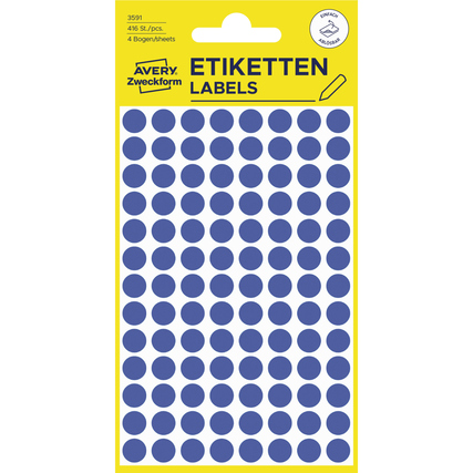 Runde, ablösbare Markierungspunkte in Rot auf einem Blätterpaket mit 4 Bögen.