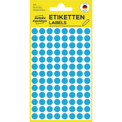Avery Zweckform Markierungspunkt 8mm Papier blau 416 Etik./Pack.