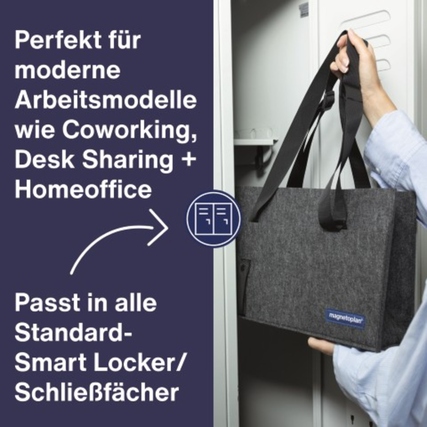 magnetoplan® Aufbewahrungstasche Desk Sharing & Hot Desking anthrazit Produktbild pa_ohnedeko_2 XL
