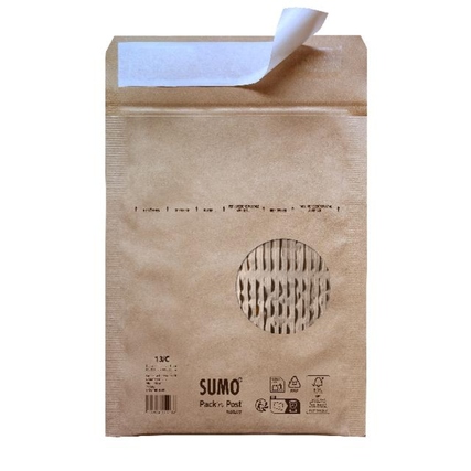 SUMO Papierpolstertasche Pack'n Post nature 13/C mit Haftklebung Papier, 100 % recycelt braun 10 St./Pack.