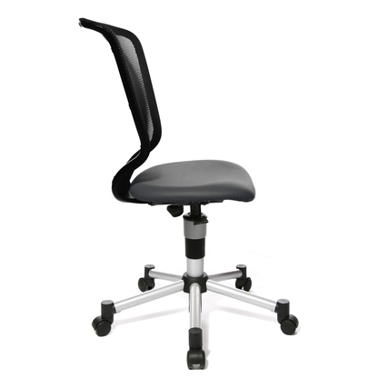 Kinderdrehstuhl Titan Junior in anthrazit, seitliche Ansicht mit ergonomischer Rückenlehne.