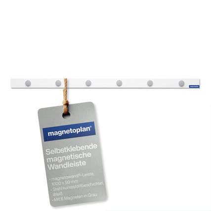 magnetoplan® Magnetleiste magnetowand 5 x 100 cm (B x L) Stahl, kunststoffbeschichtet weiß
