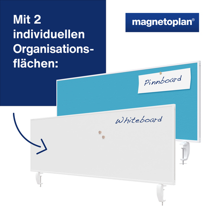 magnetoplan® Tischtrennwand VarioPin 160 x 50 cm (B x H) türkis Produktbild pa_ohnedeko_2 XL