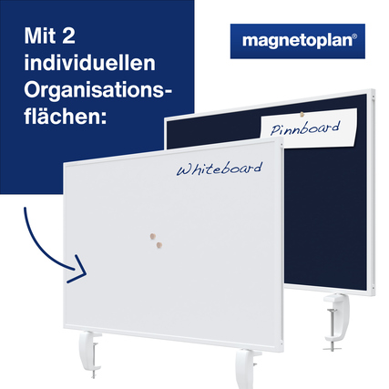 magnetoplan® Tischtrennwand VarioPin 80 x 50 cm (B x H) dunkelblau Produktbild pa_ohnedeko_3 XL