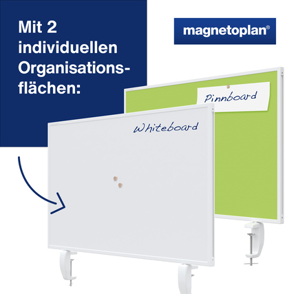 magnetoplan® Tischtrennwand VarioPin 80 x 50 cm (B x H) grün Produktbild pa_ohnedeko_3 XL