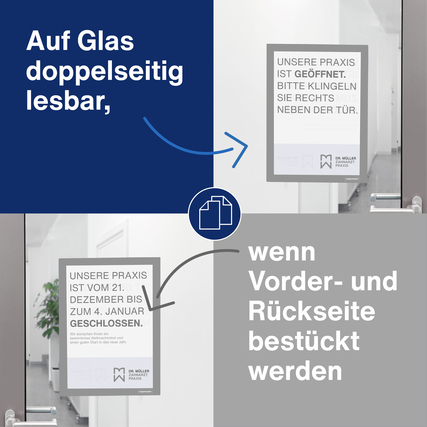 magnetoplan® Magnetrahmen magnetofix DIN A4 2 St./Pack. grau Produktbild pa_ohnedeko_2 XL