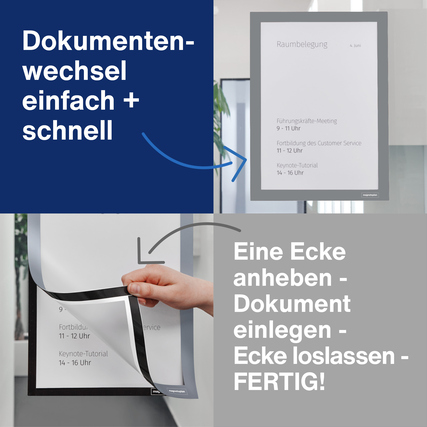 magnetoplan® Magnetrahmen magnetofix DIN A4 2 St./Pack. grau Produktbild pa_ohnedeko_3 XL