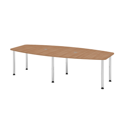 Hammerbacher Konferenztisch KT28C 2.800 x 720-740 x 1.300 mm (B x H x T) Spanplatte Farbe der Tischplatte: nussbaum