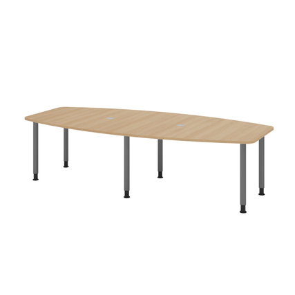 Hammerbacher Konferenztisch KT28C 2.800 x 720-740 x 1.300 mm (B x H x T) Spanplatte Farbe der Tischplatte: eiche