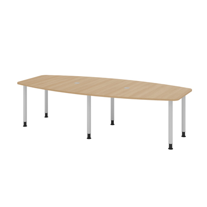 Hammerbacher Konferenztisch KT28C 2.800 x 720-740 x 1.300 mm (B x H x T) Spanplatte Farbe der Tischplatte: eiche