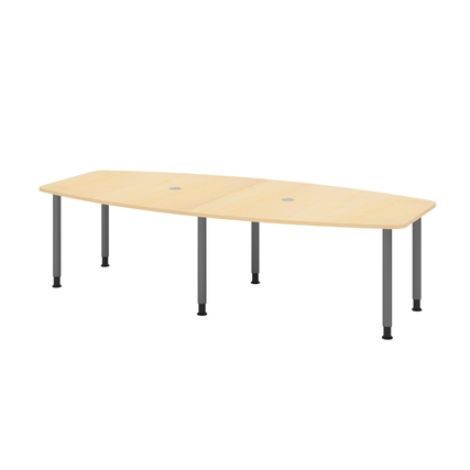 Hammerbacher Konferenztisch KT28C 2.800 x 720-740 x 1.300 mm (B x H x T) Spanplatte Farbe der Tischplatte: ahorn