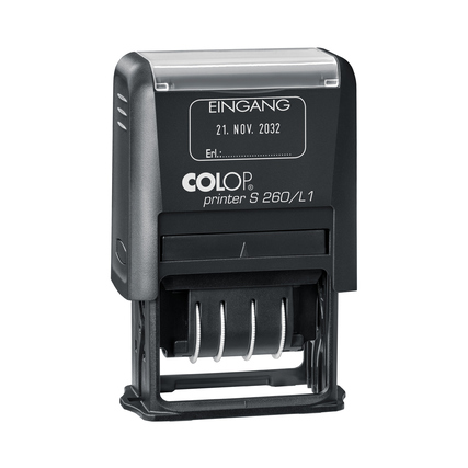 COLOP® Datumstempel S260 45 x 24 mm (B x H) EINGANG 3 Druckzeilen blau/rot