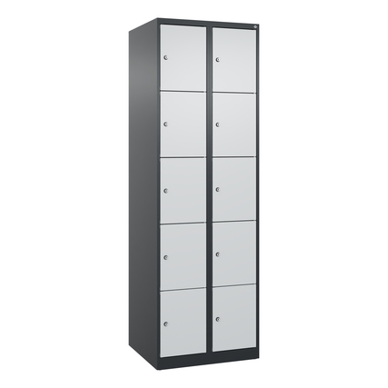 C+P Schließfachschrank Evolo PLUS 10 Fächer Stahl Farbe der Front: lichtgrau